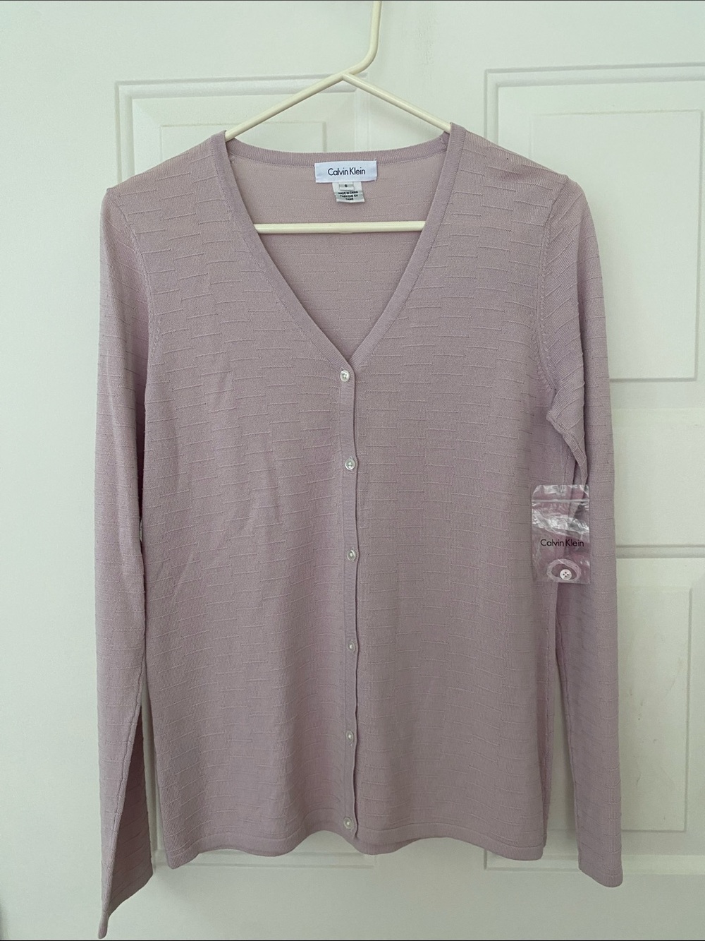 Calvin Klein Dusty Rose V-Neck Button Cardigan